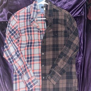 Handmade Two toned grunge button-up flannel unique design